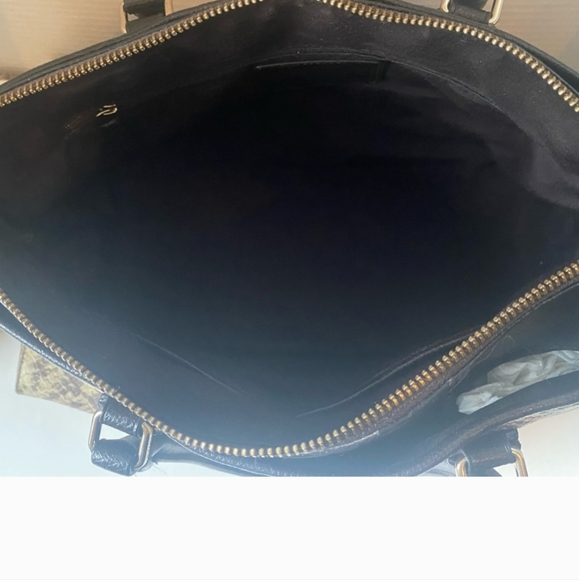 Coach Morgan Satchel Python Embossed Leather Handbag EUC - Picture 7 of 7